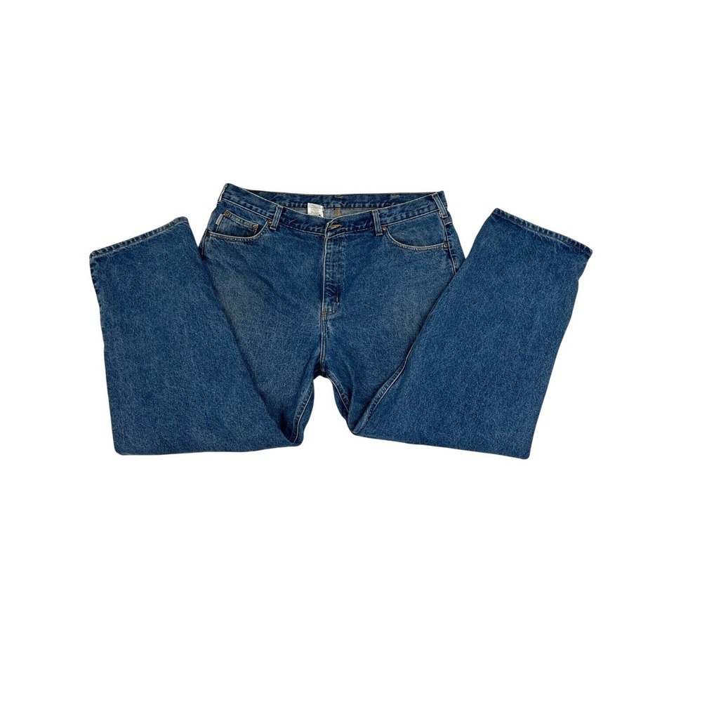 Carhartt Jeans Men's 42X30 Blue‎ B160 DST Relaxed Fit Work Nice Fading
